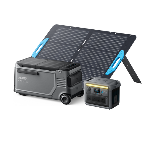 Anker SOLIX C1000 + EverFrost 2 58L Electric Cooler + 100W Solar Panel